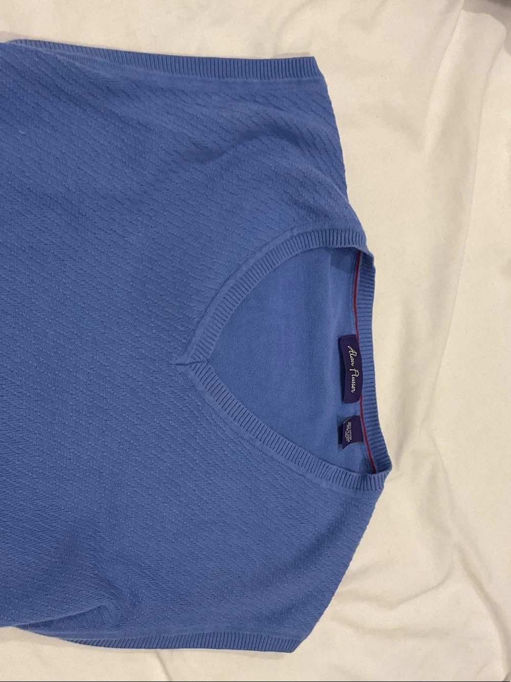 Alan Flusser Men's Periwinkle V-Neck Sweater Vest